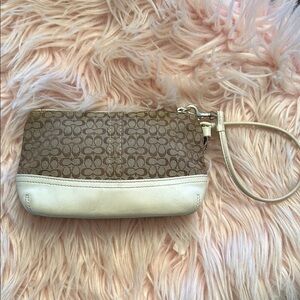 Coach Brown and Cream Wristlet